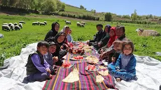 Twin Children Camping with a Shepherd Family in Mountains | Village life Afghanistan