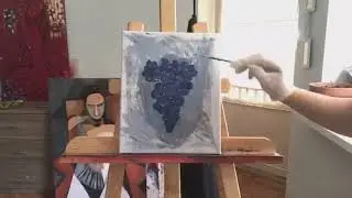 Как написать картину маслом!Пишем маслом виноград, ускоренное видео процесса!Личный опыт!
