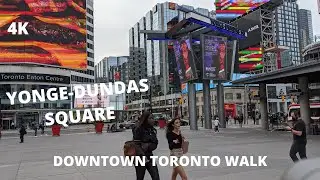[ 4k ] Toronto Tourist Attraction # 1   Yonge-Dundas Square walking tour