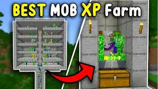 BEST MOB XP Farm Minecraft Bedrock 1.21! (No Spawner)