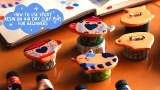 HOW TO USE EPOXY RESIN ON AIR DRY CLAY PINS FULL DIY PROCESS