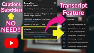 YouTube Transcript on Phone - ( No Need Captions/Subtitles!! )