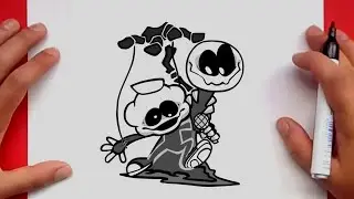 How to Draw Skid and Pump Minus [MOD] - Friday Night Funkin' | Spooky Month