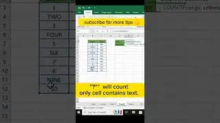 Text count in excel shortcut 