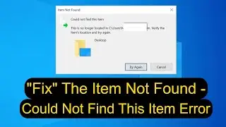 How to Fix The Item Not Found - Could Not Find This Item Error
