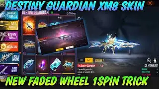 NEW FADED WHEEL 1 SPIN TRICK | FREE FIRE NEW EVENT | NEW DESTINY GUARDIAN XM8-GARENA FREE FIRE
