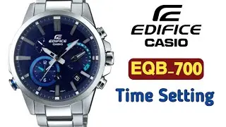 How to set time on Casio Edifice EQB-700 (manually time setting).