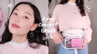GRWM: seventeen concert!! | kpop concert makeup + outfit, what’s in my bag, vlog