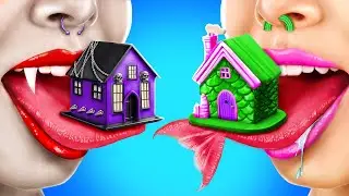 Домики одного цвета Челлендж с Русалкой и Вампиром!