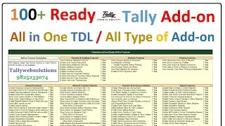 (Buy TDL Source Code Only Rs.1800) 100+ Ready Tally Prime Addons | 100+ All in one Tally Addons