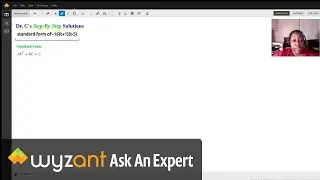 Dr. Christal-Joy Turner's Step-by-Step Guide for Expressing Quadratic Expressions in Standard Form