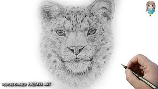 How to draw a Snow Leopard with a pencil