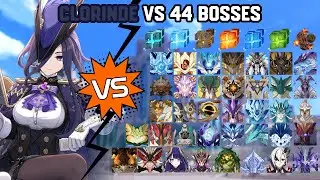 C0R1 Clorinde vs 44 Bosses (WL9) Without Food Buff | Genshin Impact