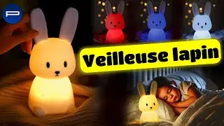 Veilleuse lapin LED RVBB rechargeable Playtastic [PEARLTV.FR]