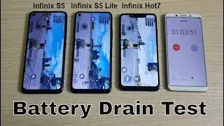 Infinix S5 vs Infinix S5 Lite vs Infinix Hot 7 Battery Drain Test