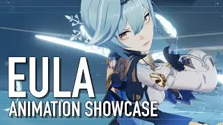 Eula Animation Showcase in Slow Motion [Genshin Impact 1.5]