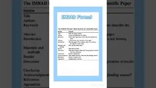 IMRAD Format