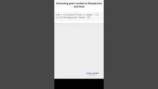 Decimal to Hexadecimal and Octal conversion ( python for beginners )