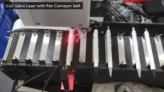 Co2 Galvo Laser with Pen Conveyor belt for Pens marking Laser Pen Printing Machine