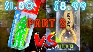 WORTH IT? $8 Googan Frog VS. $1 Walmart Frog (Googan Squad Filthy Frog, Walmart Topwater) - Part 2