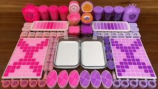 PINK vs PURPLE I Mixing random into Glossy Slime I Satisfying Slime 