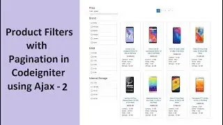 Product Filters in Codeigniter using Ajax - 2