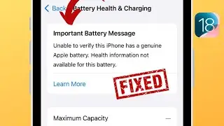 Fixed✅: Important Battery Message in iPhone 11/12/13/14/15/16 | iOS 18