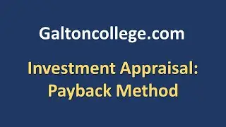 Investment Appraisal: Payback Method