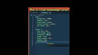 how to create handshape cursor in html &css 