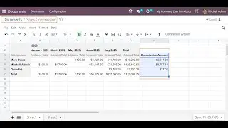 Use of #odoo Spreadsheet & Documents to generate Sales Commission Report in few clicks