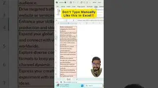 Don't Type Manually in Excel‼️Instead Use Amazing Trick 