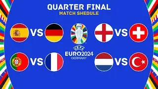 Match Schedule - UEFA EURO 2024 Quarter-Final | EURO 2024 Round Of 16 Bracket | FootWorld 2.0