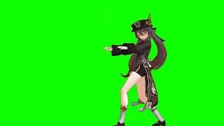 Hu Tao Dance Green Screen 【MMD Genshin Impact】