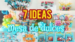 7 Ideas para mesa de dulces* mesa de dulces de pocoyo* Ideas para candy bar* Diy mesa de dulces