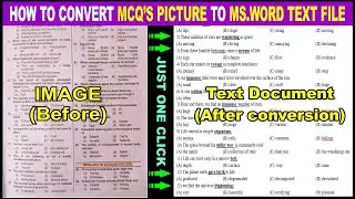 How To Convert 📄 MCQs  Image to Editable Text  Document Word file 📃 (Image to Text Conversion)