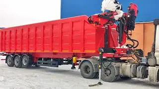 Полуприцеп самосвальный 94553N с КМУ "суперломовоз"; Производитель: "Березовский завод автоприцепов"