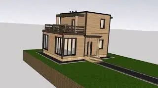 каркасный дом с плоской крышей