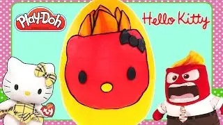 Play Doh Inside Out Inspired Hello Kitty Anger Giant Surprise Egg! Play-Doh Toys by DCTC