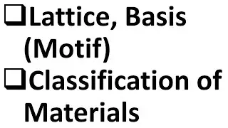 Crystal Structure : Lattice : Basis / Motif : Classification of Materials on the Basis of Dimension