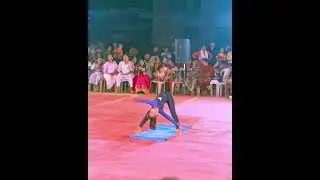 yoga stunts small cute girl