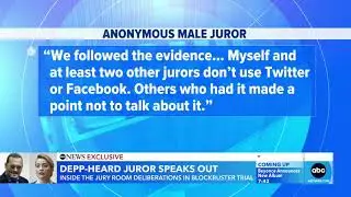 Johnny Deep-Amber Heard trail juror speaks out for the 1st time | Good Morning America full segment