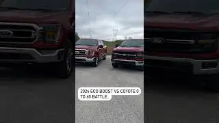 0-60 Battle! 2024 3.5 Eco F-150 Vs. 5.0 F-150! #AmericanTrucks #2024F150 #EcoboostVsCoyote