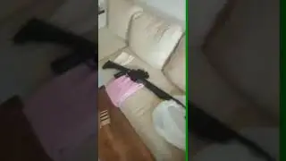 Из винтовки. В ЖОПУ,  дурак года смотреть всем!!@