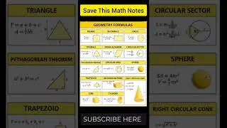 Geometry Formulas Save This Math Notes #shors #education #tricks