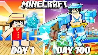 I Survived 100 Days as DIAMOND LUFFY in Minecraft!
