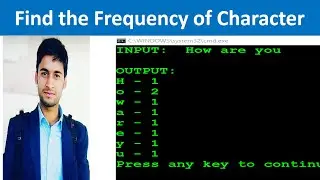 Program to find frequency of characters in a string