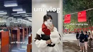 Uni vlog: morning class, canteen, library, club joining day