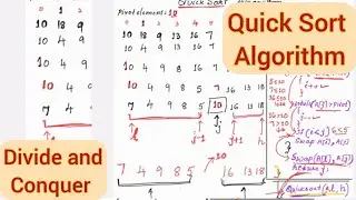 Lec45:  Quick Sort Algorithm - Divide and Conquer