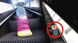 What Happens When You Put a Slinky on an Escalator