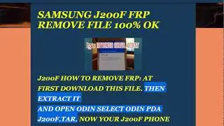 SAMSUNG J200F FRP REMOVE FILE 100% OK